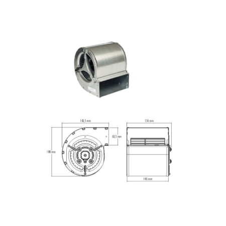 Ventilateur centrifuge Sit - Code µgt400 - Roue ø n.d - Longueur totale 180 mm - Hauteur totale 188 mm - Profondeur totale 163 mm