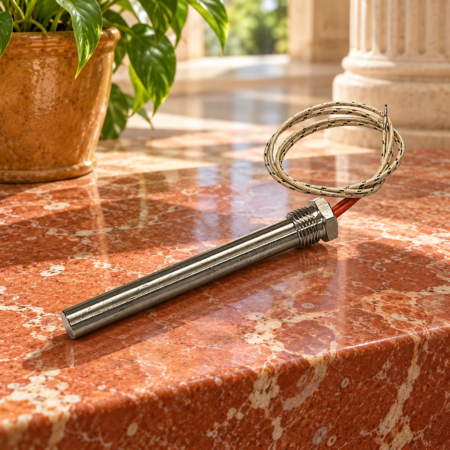 Bougie d’allumage pour poêles et chaudières à granulés - Référence ELD60039 - Raccord 1/2" - ø 16 mm - 400 Watt - Longueur des câbles 500 mm - Longueur totale 150 mm - Longueur sous épaulement 140 mm | Mack4Seasons