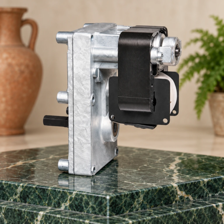 Motoriduttore Mellor 1,26 rpm - Codice FB1392 - Albero ø 9,5 mm - Pacco lamellare 25 mm | Mack4Seasons